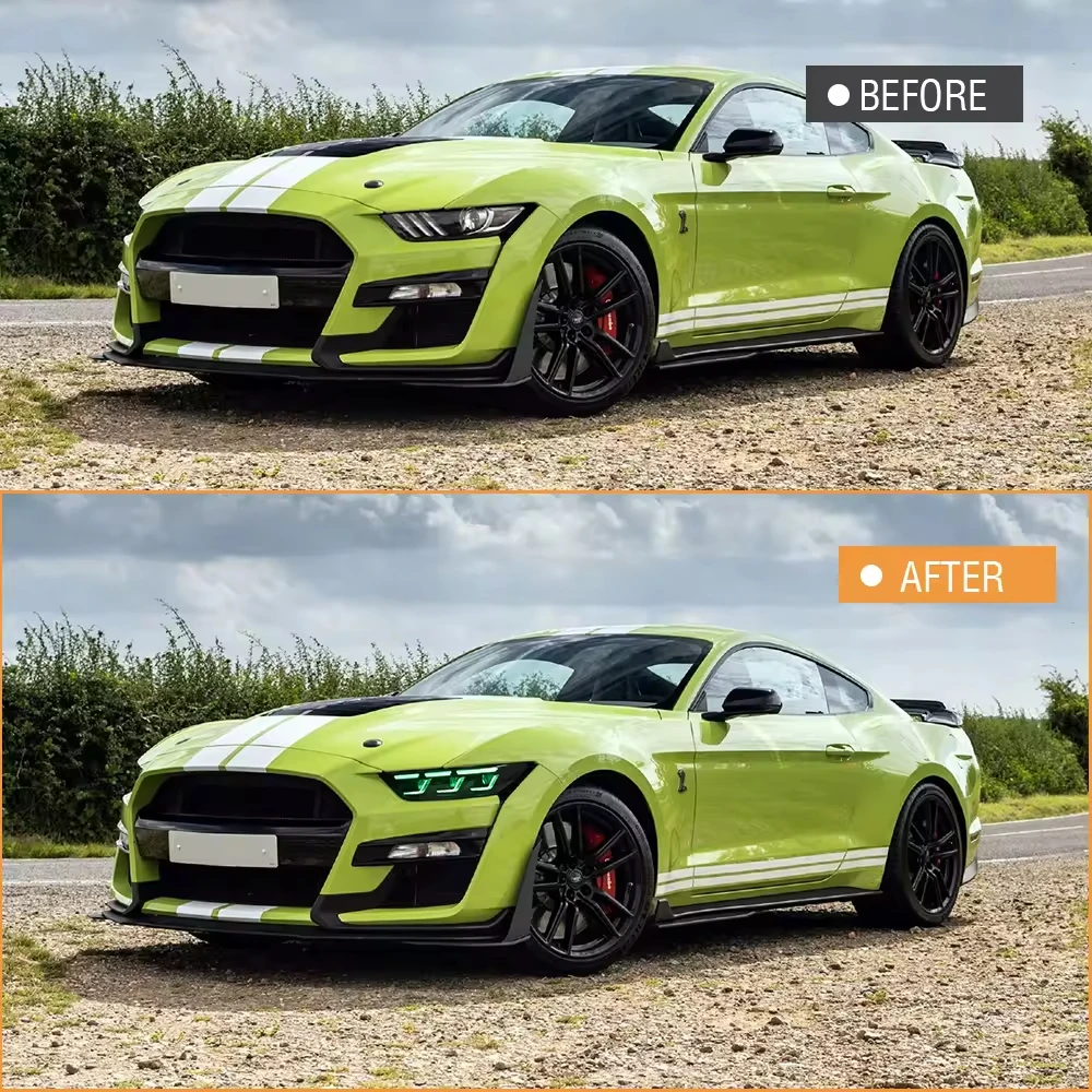 Светодиодные фары HOSI в сборе для Ford Mustang 2015-2017 RGB аксессуары Plug &amp Play передний