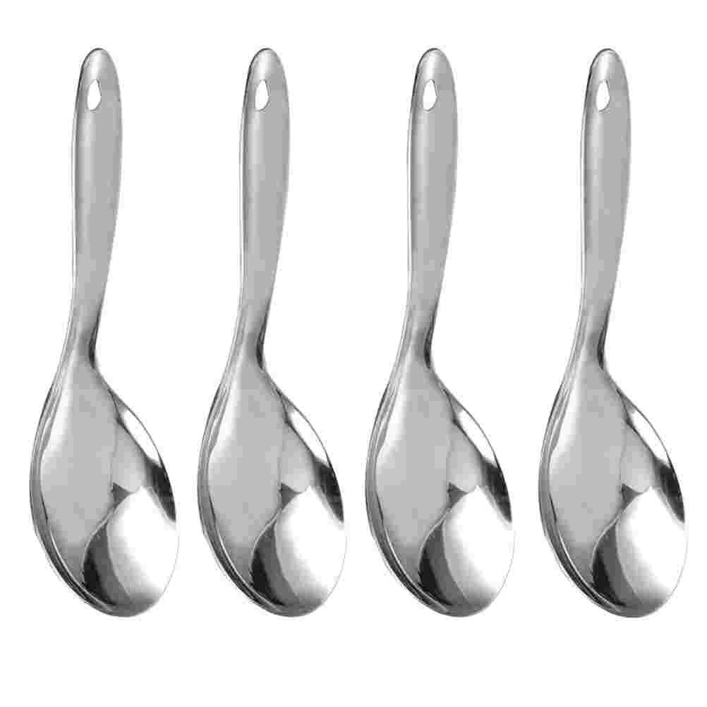 

Spoon Rice Spoons Soup Serving Paddle Steel Ladle Stainless Scoop Asianspatula Metal Utensil Scooper Korean Chinese Pot Hotpot