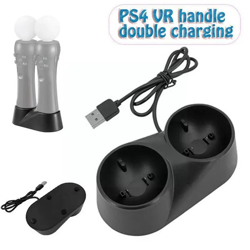 Dual Charger Dock for PS3/ PS4 VR Motion Controller Playstation Move Controller Black Z5R9