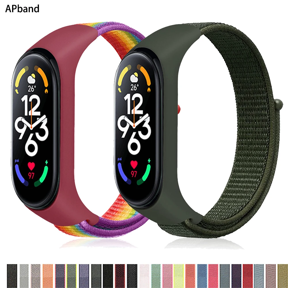 

Ремешок нейлоновый для xiaomi mi band 6, спортивный браслет для наручных часов Mi band 7 6 5 4 3