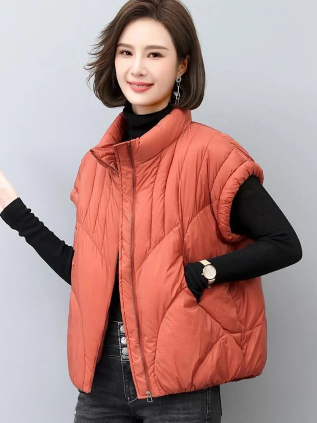 Повседневный пуховый жилет с хлопковой подкладкой женский зимний 2024 новый