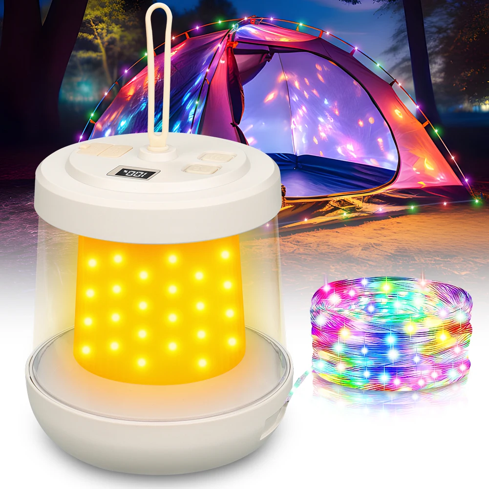 UniqueFire Портативные гирлянды 2 в 1 уличные для кемпинга перезаряжаемые 3 режима