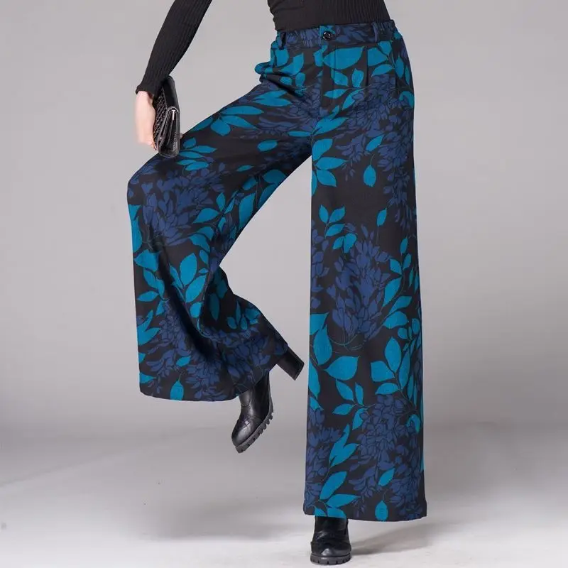 Осенне-зимняя женская юбка с принтом на эластичных пуговицах модная свободная