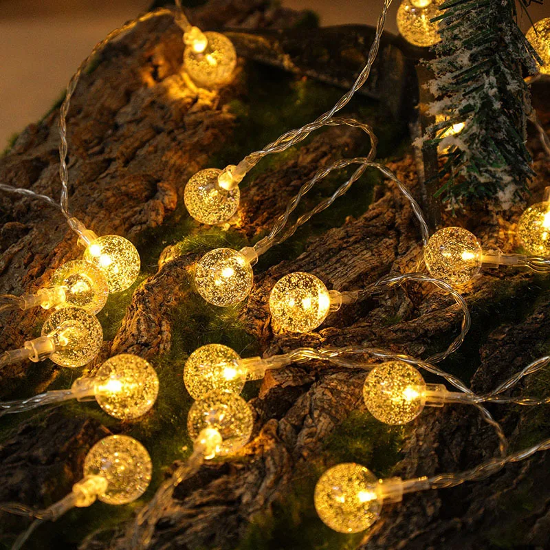 

220v 10m 100leds Ball Garland Lights Fairy String Outdoor Lamp Home Room Christmas Holiday Wedding Party Lights Decorat