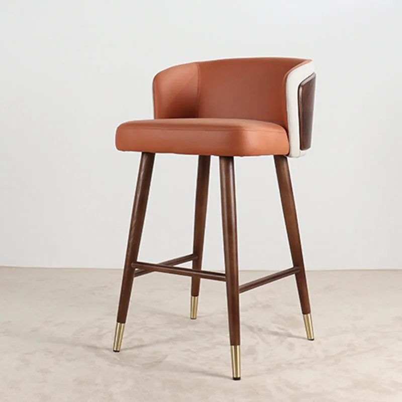 

Скандинавская искусственная кожа, бытовой высокий барный стул, современный минималистичный дизайн, мебель для досуга, дома, балкона HY50DC
