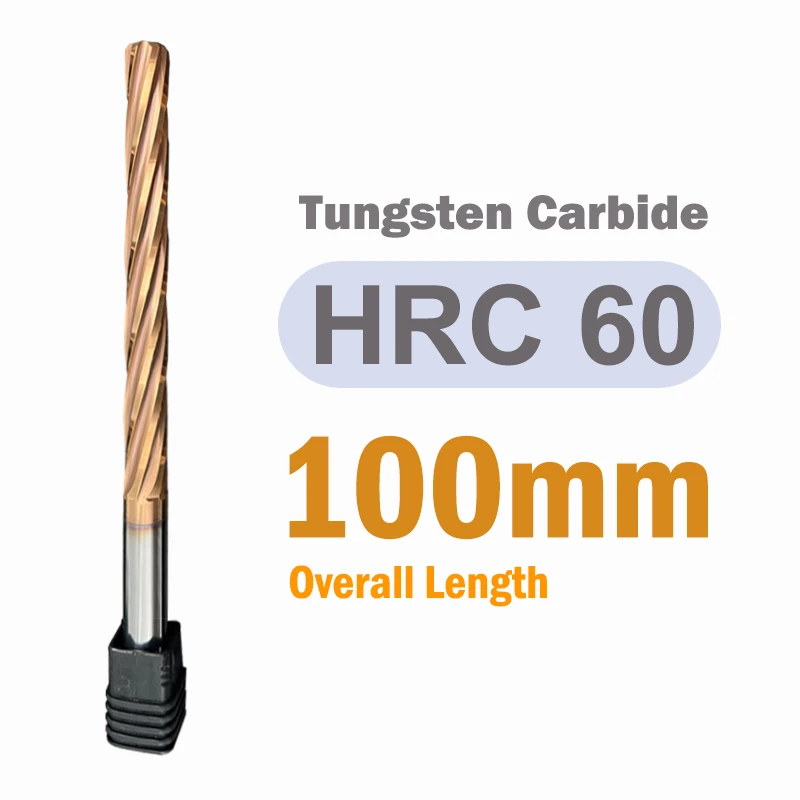 

YZH 100 мм твердосплавный Развертка станок HRC50 HRC60 с прямой/спиральной канавкой, допуск H7, резак по металлу из закаленной стали с ЧПУ, внутренний для отверстия