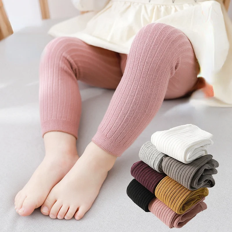 

2022 Spring Tights for Girls Baby Leggings Ribbed Children Pants Toddler Baby Bottom Trousers