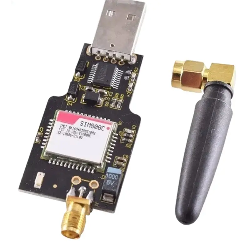 Фото Четырехдиапазонный GSM GPRS-модуль SIM800 SIM800C с USB-разъемом для SIM-карты для беспроводной Bluetooth-совместимой SMS-связи со встроенной антенной №5