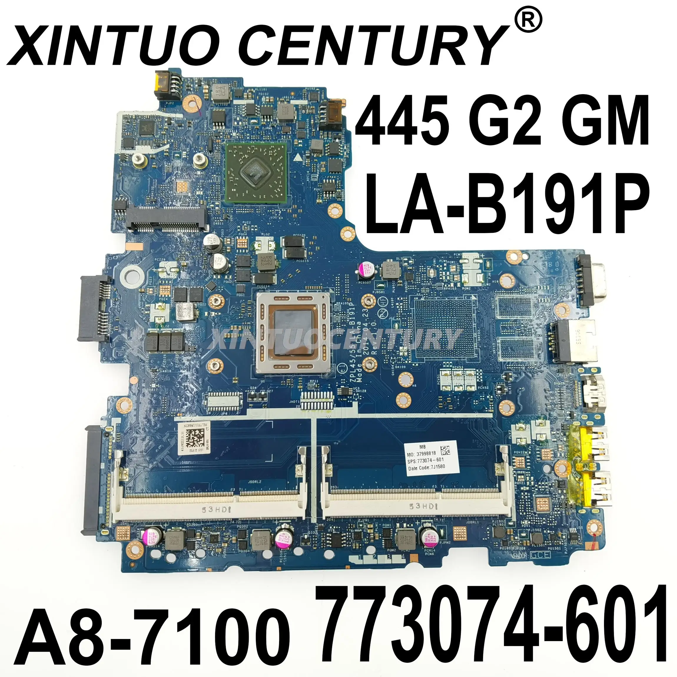 

773074-601 773074-001 For HP Probook 455 G2 Laptop Motherboard ZPL45 55 LA-B191P A8-7100 CPU DDR3 100% Tested