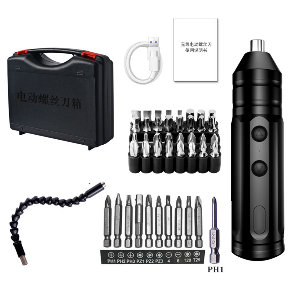 

Набор прецизионных миниатюрных электрических отверток 1/2/10/33/45 шт., насадки для отвертки, дрель типа C, быстрая зарядка, портативные ремонтные электроинструменты