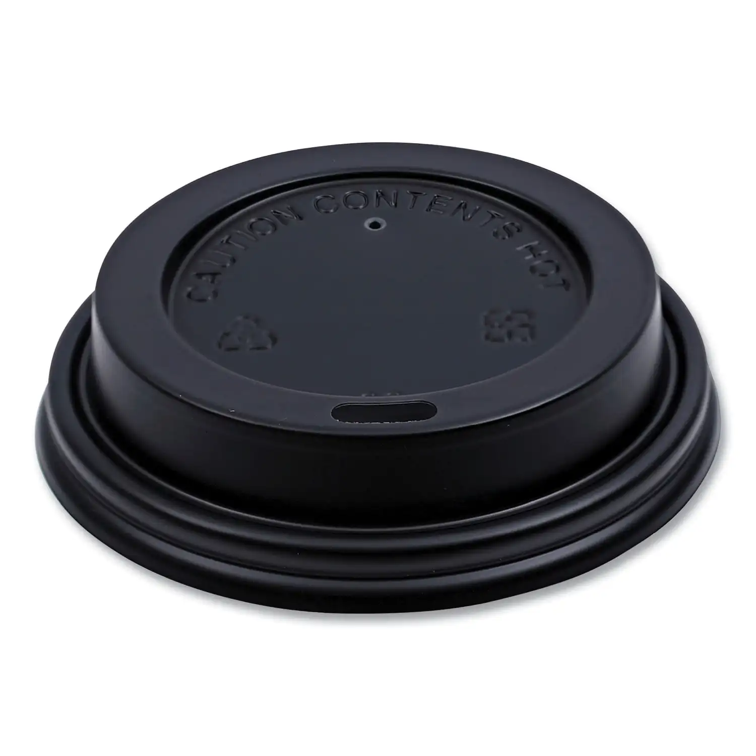 

Hot Cup Lids, Fits 8 oz Hot Cups, Black, 1000/Carton -BWKHOTBL8