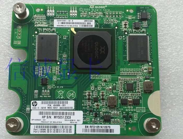 

405920-001-HP Qlogic QMH2462 4 Гб Двухпортовая FC мезонинговая плата-404986-001