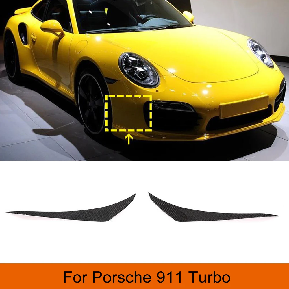 

Front Bumper Canards Trims Dry Carbon for Porsche 911 Turbo 2014 - 2016 Dry Carbon Fiber Air Vents Decoration 2 Piece Trims