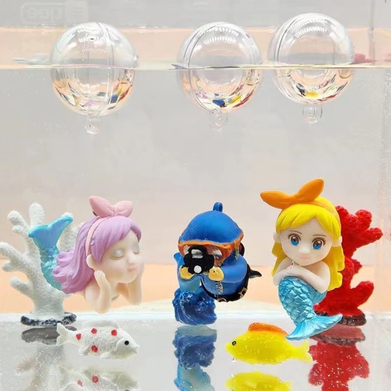 Floating Fish Tank Decoration Ornaments Beach Hairpin Mermaid Aquarium Small Pendants Creative Landscaping Craft Pendant