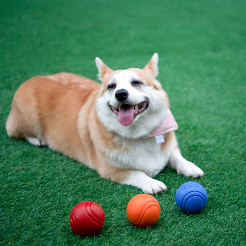

5/6/7/8cm Dog Ball Pet Dog Toy Indestructible Chew Toys Ball with String Interactive Toys for Large Dog Puppy Bouncy Rubber Ball