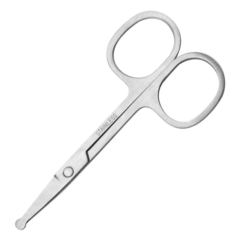 Multifunctional Stainless Steel Nose Hair Cut Round Head Small Scissors Manual Eyebrow Trimming Beard Scissors Beauty Tool images - 6