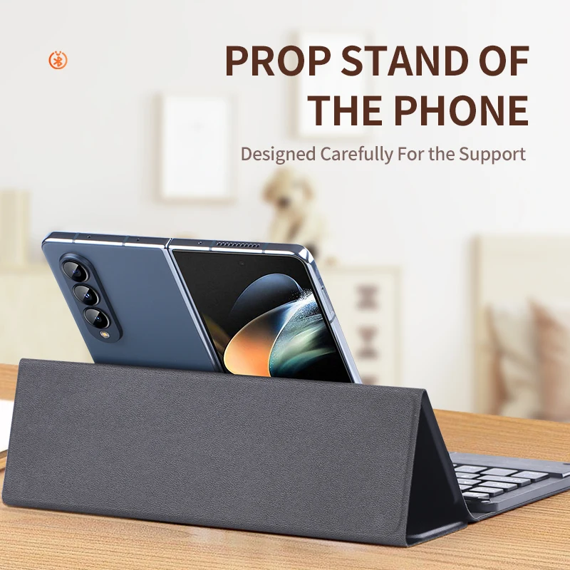 Luxury Wireless Keyboard Case For Samsung Galaxy Z Fold 4 Fold3 Leather Bracket Cover With Optional Pen Magnetic Bluetooth Funda
