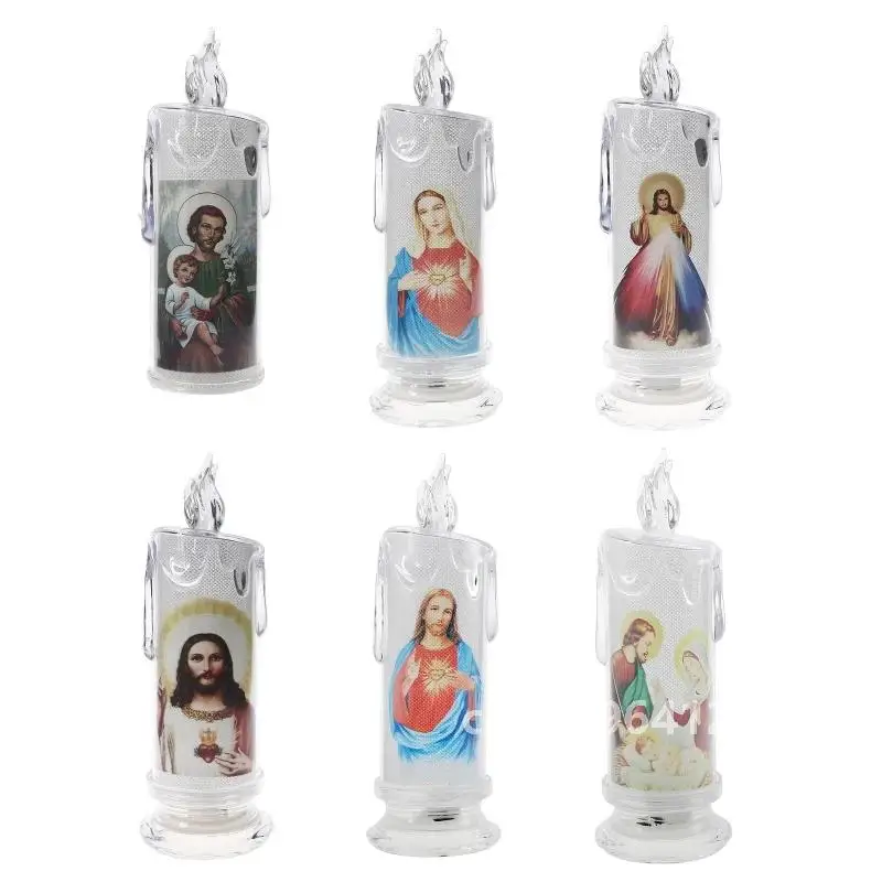 Лампа Иисуса Девы Христа романтическая чайная свеча электронная беспламенная