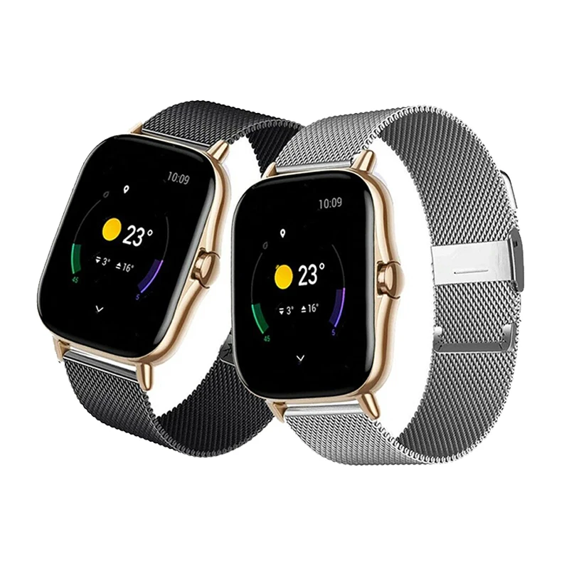 

Металлический ремешок для смарт-часов Amazfit GTS 4 3 2, сетчатый Браслет из нержавеющей стали для Amazfit GTS 4 мини-браслеты, 20 мм