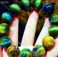 natural blue yellow pietersite gemstone bracelet stretch 17mm round beads namibia cat eye yellow fire pietersite stone aaaaaa