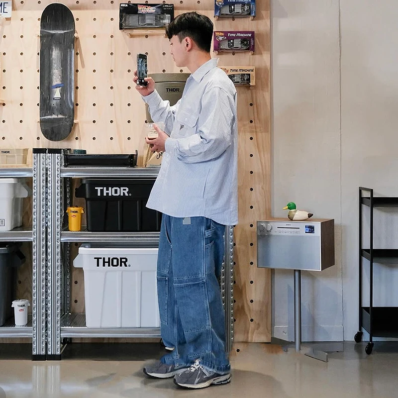 New Arrival Co Branded Jeans Japanese CityBoy Wide Leg Hanging Loose Workwear Pants for Men