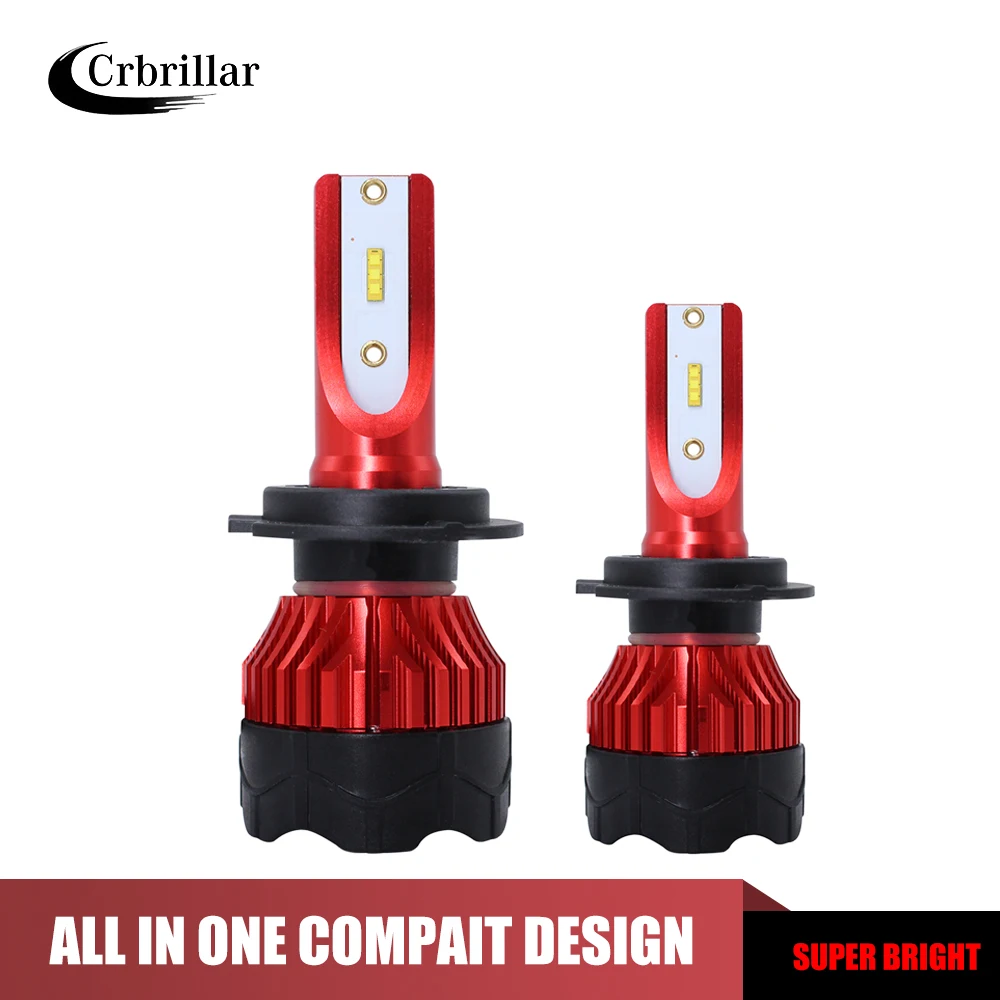 

2Pcs H4 Mini Car Led Headlight Bulbs 12V 72W 8000Lm 6500K H1 H7 H11 9005 9006 Fog Light Bulbs Auto Headlight Lamp Accessories