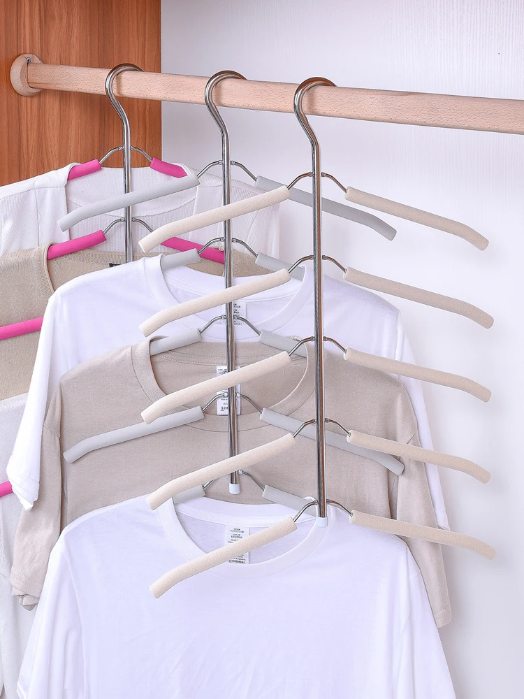 Multifunctional Hanger Magic Clothes Hanger Multi-Layer Space Saving Anti-Slip Traceless Sweater T-shirt Household Hanging