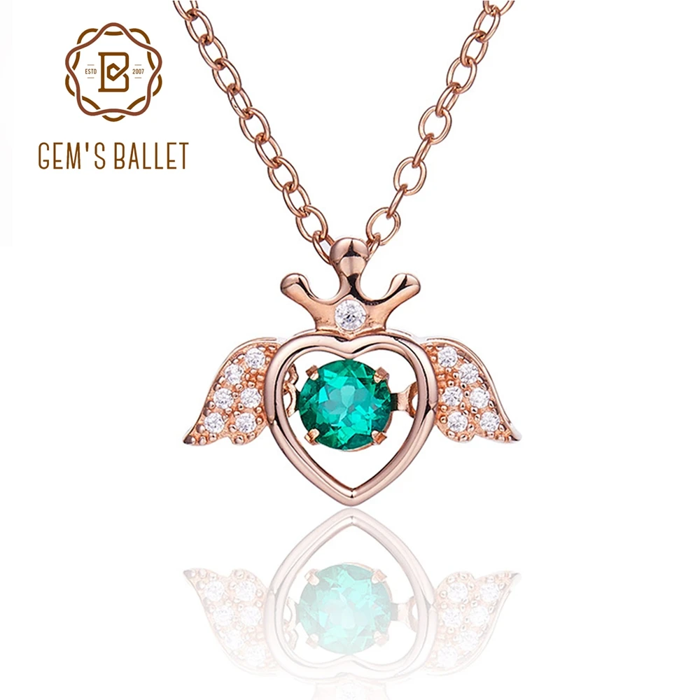 

Ожерелье женское из серебра 925 пробы с зелеными изумрудами и короной