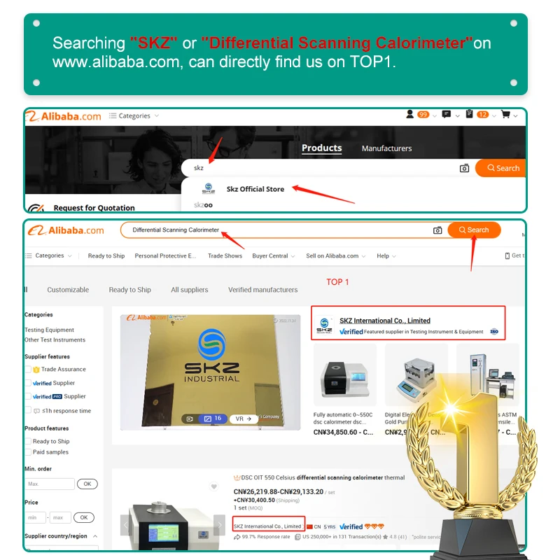 SKZ1052 автоматический лабораторный дифференциальный Сканирующий Калориметр 550C