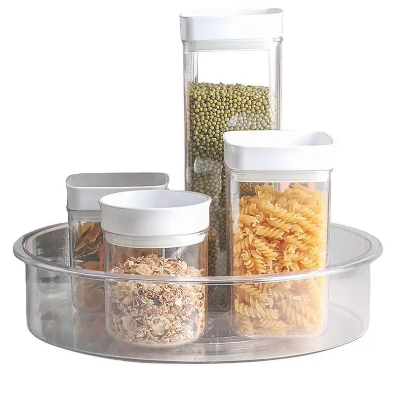 

Turntable Storage Bin Practical Plastic Tea Sweeteners Turntable Storage Box Spice Rack For Kitchen Cupboard Organizor