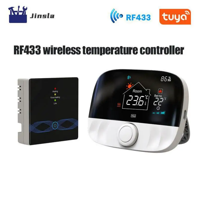 

Rf433 Programmable Temperature Controller Voice App Remote Rf433 Wireless Thermostat Smart Home Tuya Smart Wireless Control