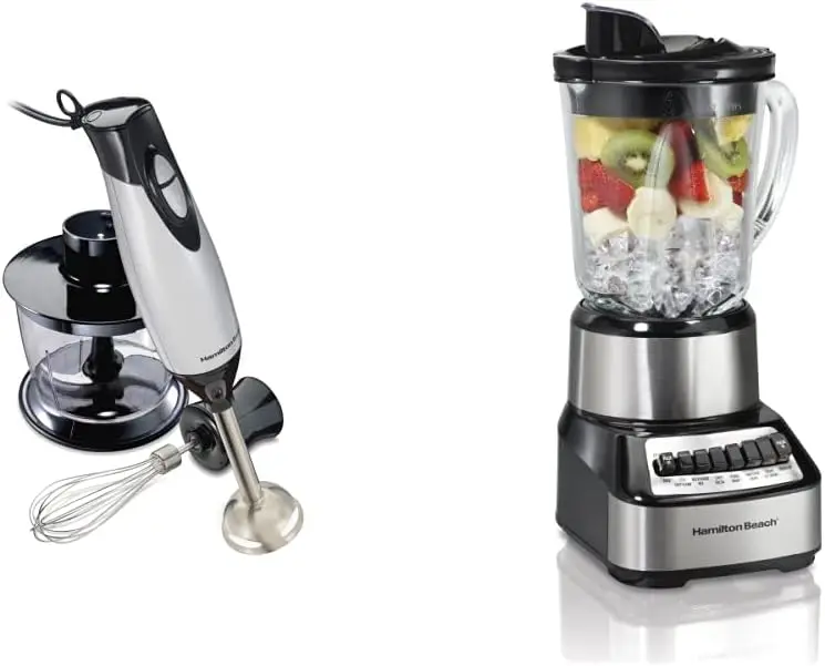 

Immersion Hand Blender, 3-Piece, Silver and Stainless Steel & Wave Crusher Blender, Stainless Steel (54221)