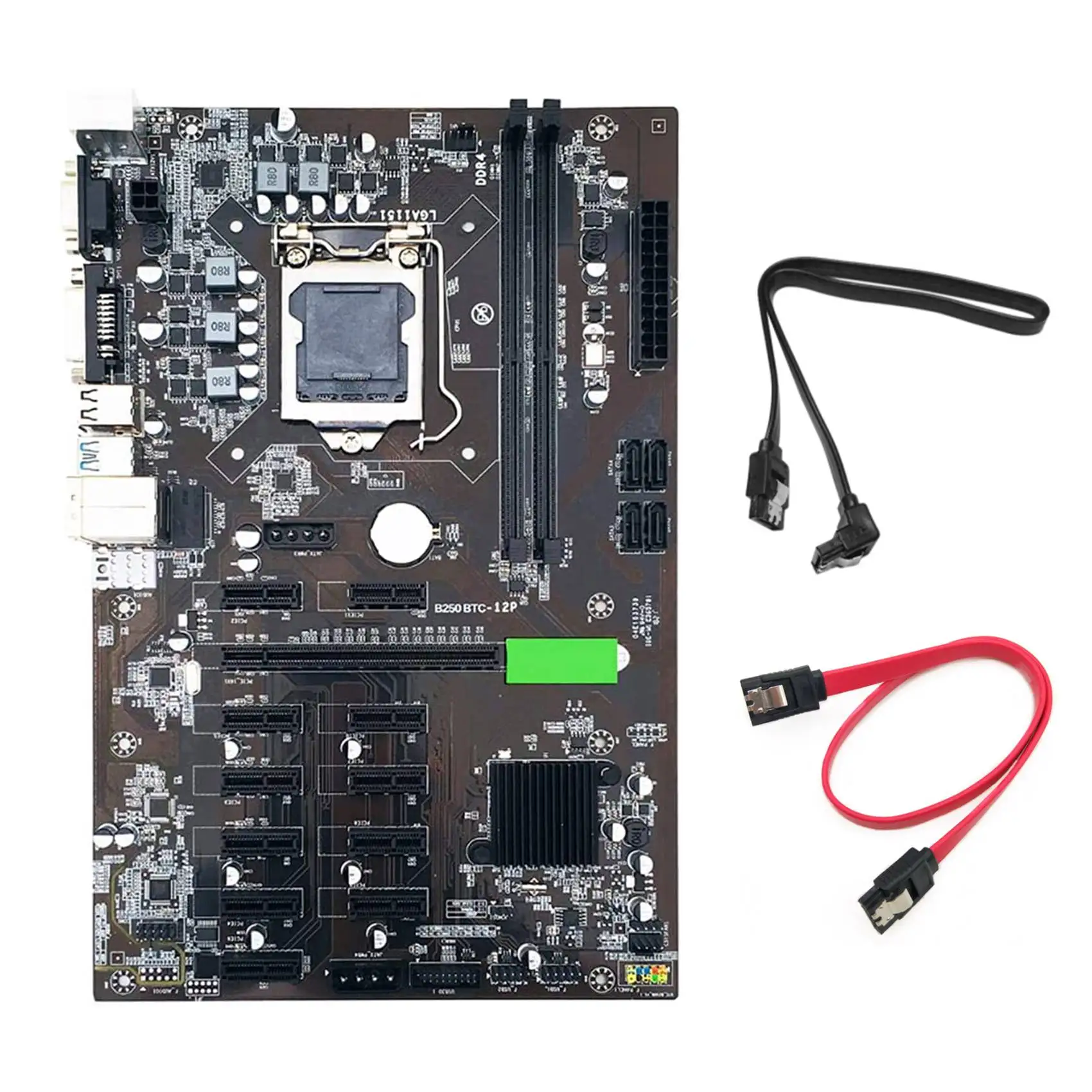 

Материнская плата B250 для майнинга BTC с 2 кабелями XSATA, LGA 1151 DDR4 12x, слот для графической карты SATA3.0 USB3.0 для майнинга BTC