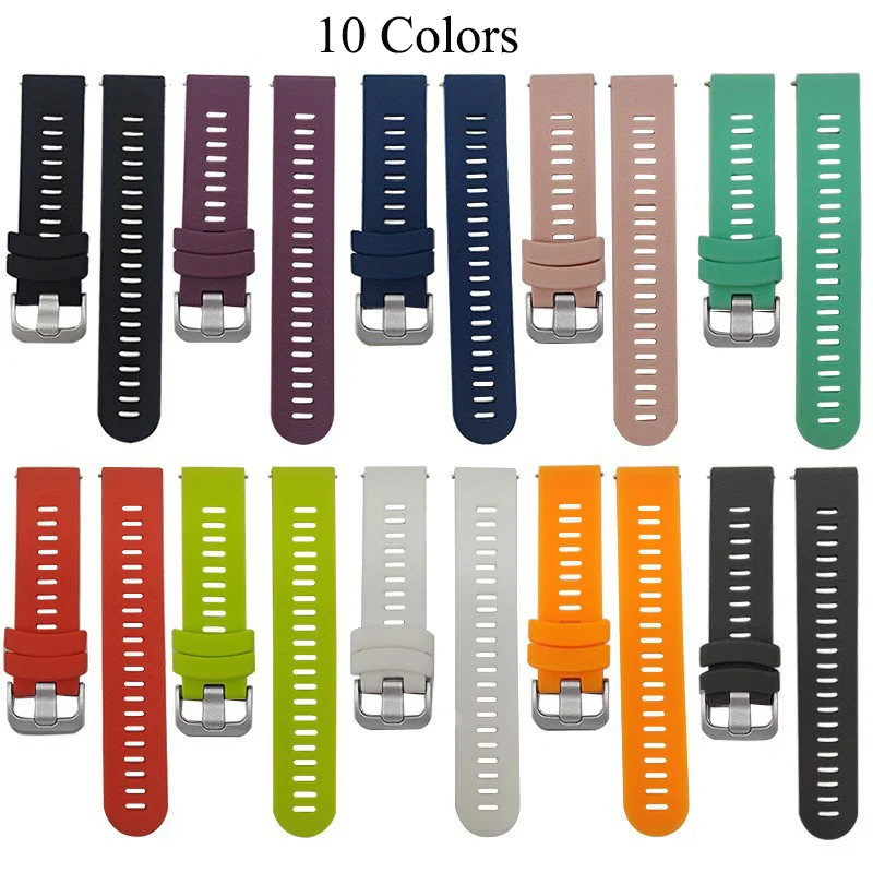 For Garmin 245 Strap Official Button Silicone Watch Band Sports Strap For Forerunner 245M/645/Vivoactive 3/Venu/Venu SQ Bracelet