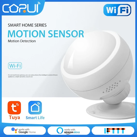

Смарт-датчик движения CORUI Tuya с Wi-Fi, инфракрасный детектор движения тела, автоматизация, приложение SmartLife