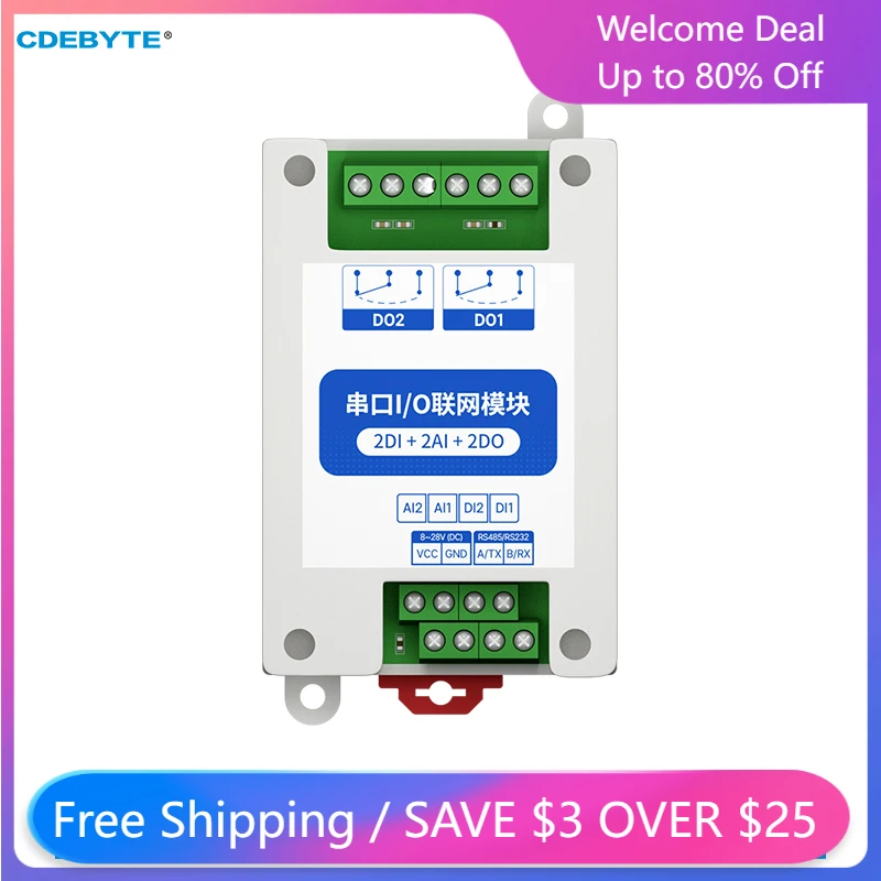 

MA01-AACX2220 RS485 2DI+2AI+2DO ModBus RTU I/O Network Modules with Serial Port for PLC/Touch Display 2 Switch Output Watchdog