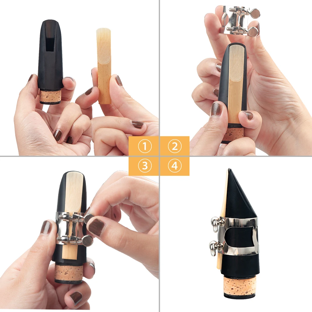 PRO Yellow B Flat Clarinet For Intermediate Student ABS Clarinet Special Practice Mouthpiece Clean Cloth Reeds Cork Grease Case enlarge