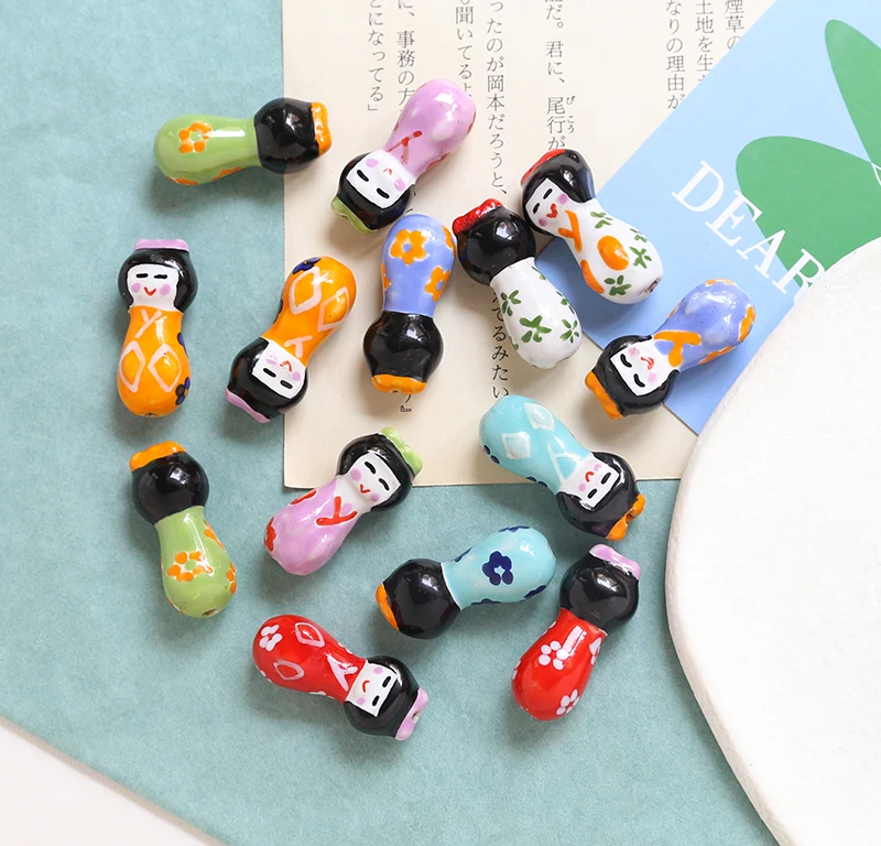 6 шт. ручная роспись милая благословение кукла керамическая перфорированная