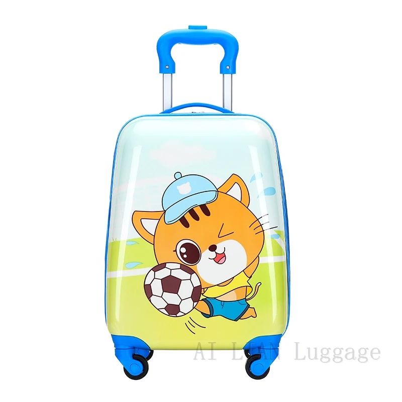 18 inch trolley luggage with wheels child rolling luggage kid travel cabin suitcase cartoon Animation girls carry on bag cute