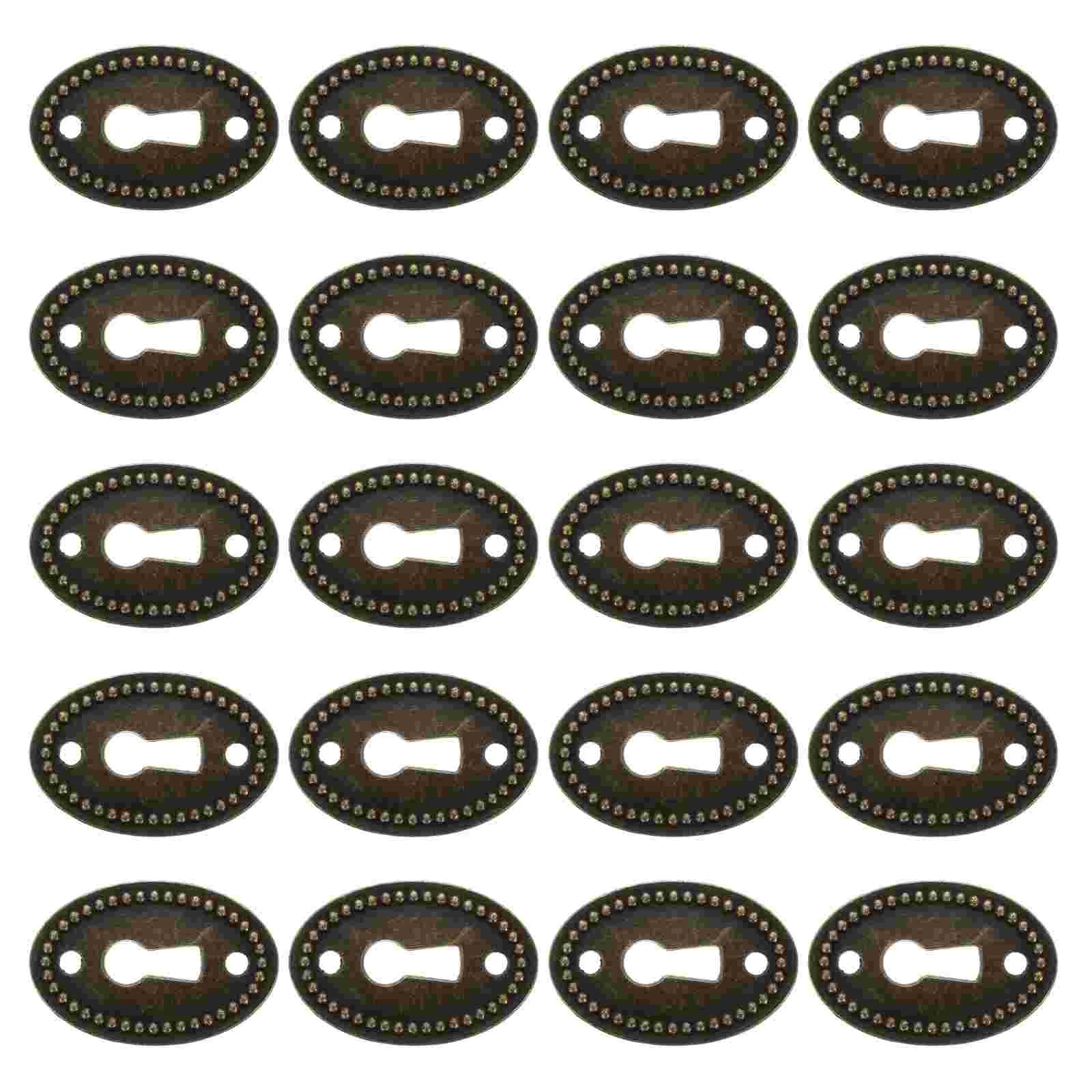 

20 Pcs Retro Furniture Oval Keyhole Covers Keyhole Escutcheon Plate Key Escutcheon Door Keyhole Cover