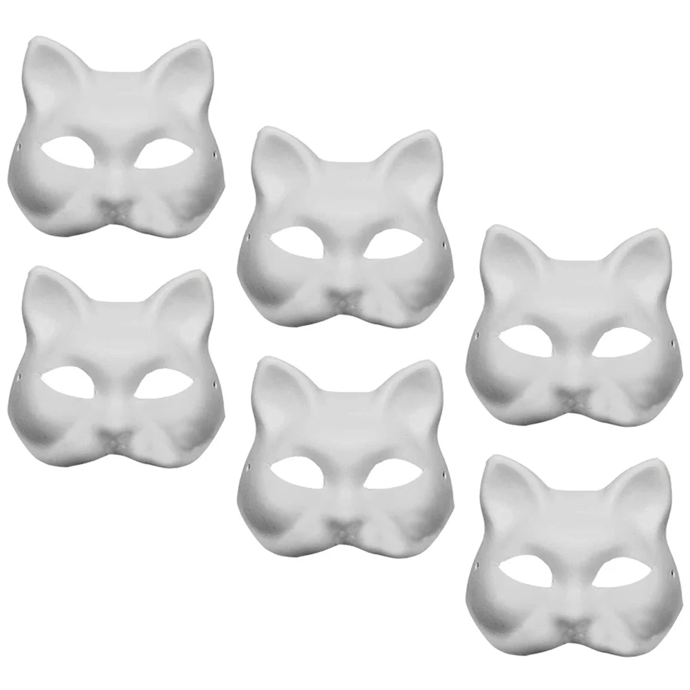 

Unfinished Cat Cosplay Masks Cartoon Paper Mask Adult Masquerade Party Favors