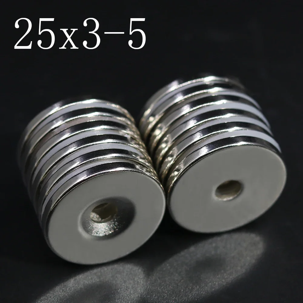 Неодимовые магниты 25x3 мм отверстие 5