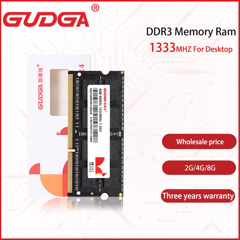 

Оперативная память GUDGA DDR3 8 Гб 1333 МГц ОЗУ 4 Гб 204pin SODIMM для ноутбука, ноутбука, бесплатная доставка, компоненты для компьютера, материнская плат...