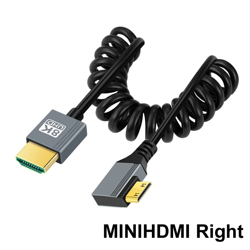 1 м пружина 8K при 60 Гц 4k 120 2 MINIHDMI MINI HDMI кабель аудио-видео прямой/слевый/правый для