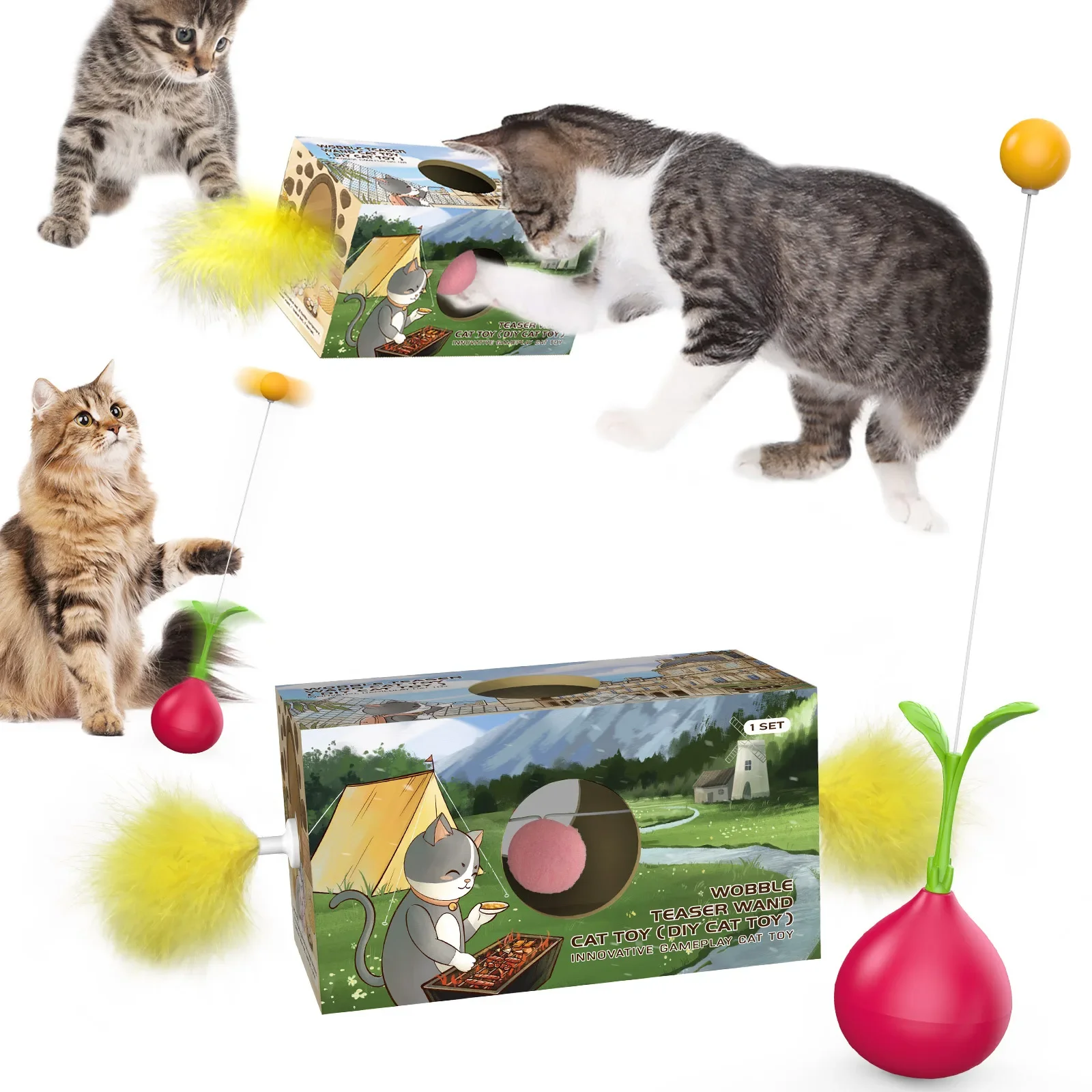 

Забавная игрушка-неваляшка для кошек с палочкой для ухода за кошками игрушка для котят пазл для самостоятельной игры интерактивные игрушки для кошек товары для домашних животных