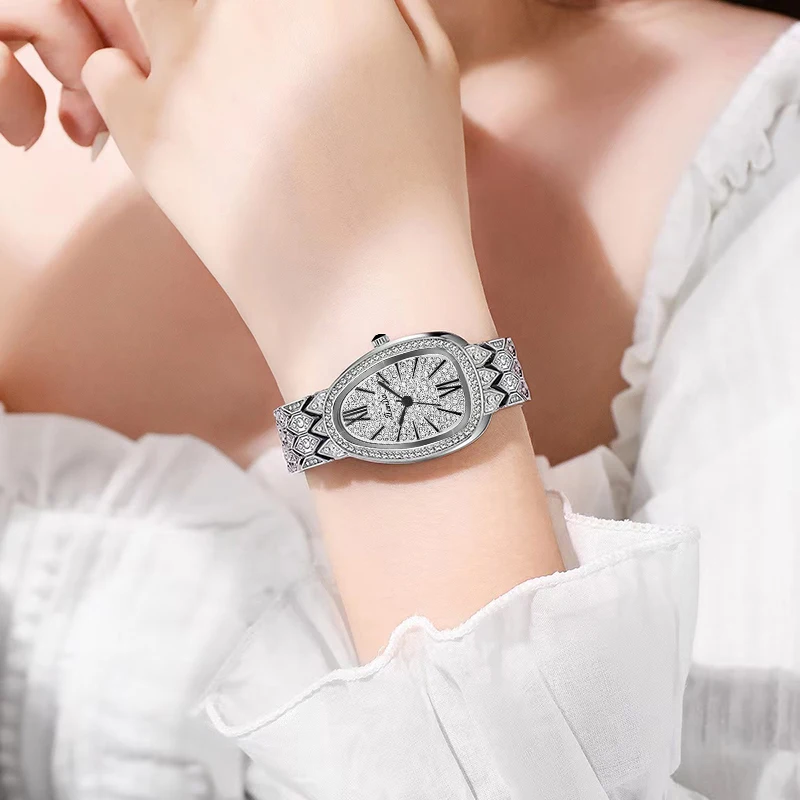 JLANDA 2023 Fashion Ladies Watches With Diamond Elegance Luxury Stainless Steel Strap Waterproof Quartz Watch Relogio Feminino