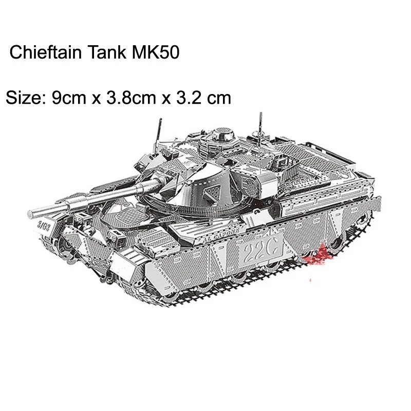 Металлический 3D-пазл T34 tiger Sherman Js-2 M1 Abrams 97 chi-ha |