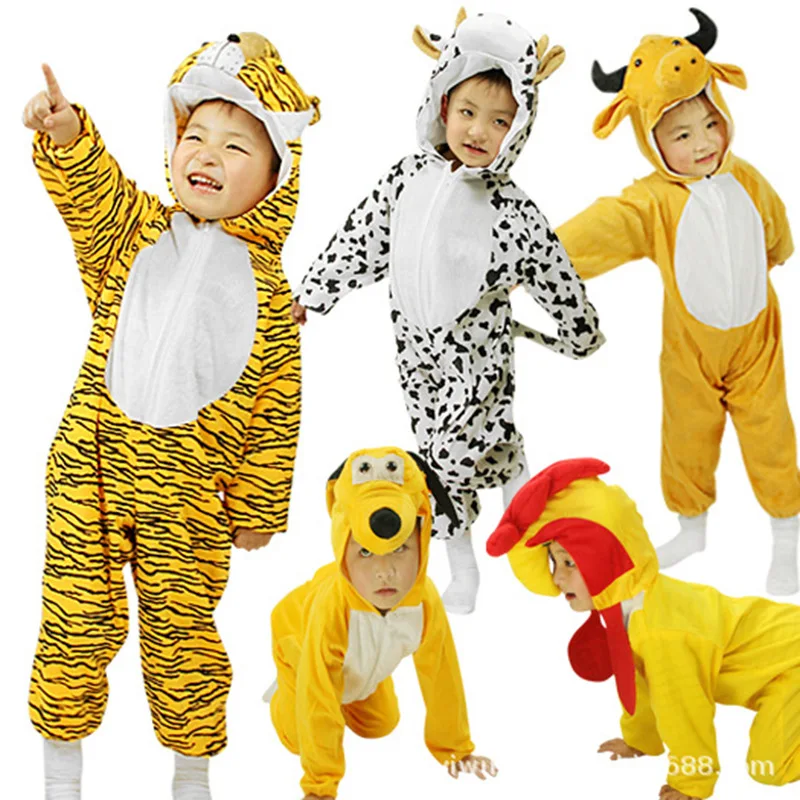

Halloween Party Christmas Children Cosplay Animal Costumes Kids Cosplay Tiger Leopard Lion Zebra Rabbit wolf Onesies Siamese