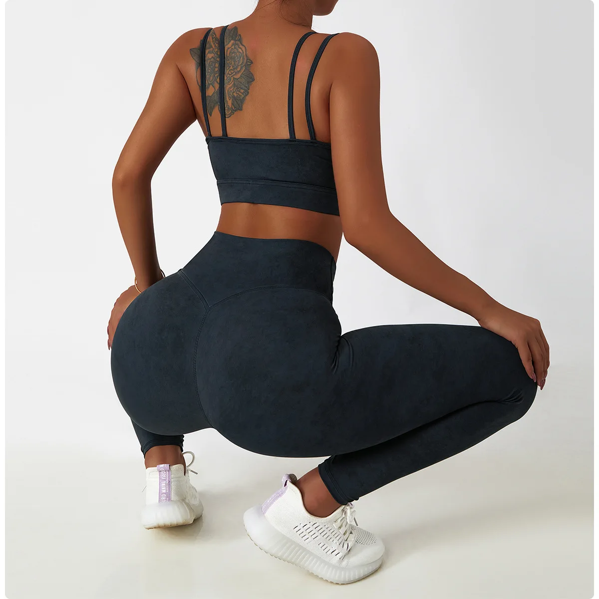 Solid Color Seamless Printing Women Yoga Set Fitness Bra Crop Top Tights Yoga High Waist Leggings Sports Short Can Matched Suits