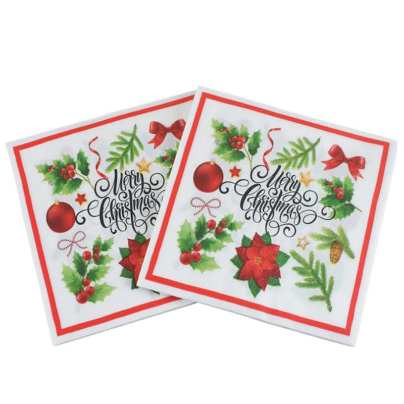 

20PCS/set Napkins Tissues Serviettes Hand Paper For Christmas Birthday Decor